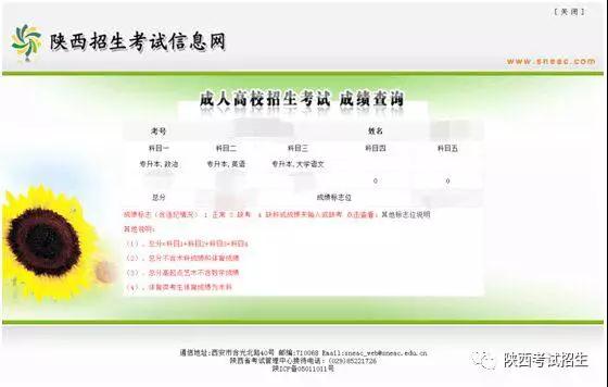 2017年陜西省成人高考成績(jī)查詢(xún)?nèi)肟谝验_(kāi)通！