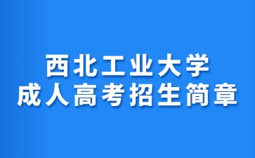 2024年西北工業(yè)大學成人高考招生簡章